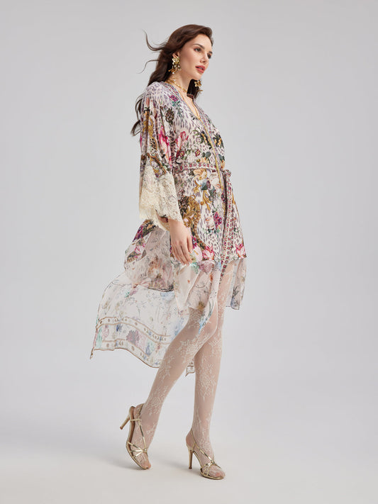 Fransız Romantik Zarif Çiçekli Elbise