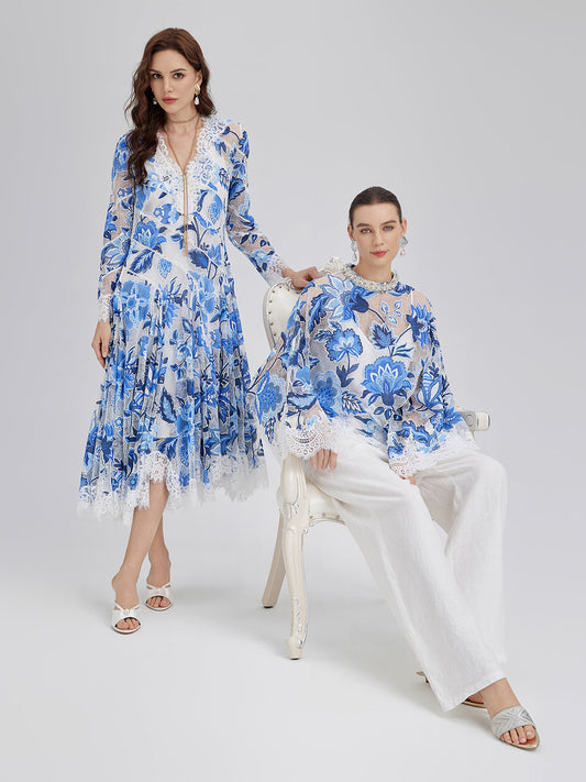 Dantel Jakarlı Panel Elbise